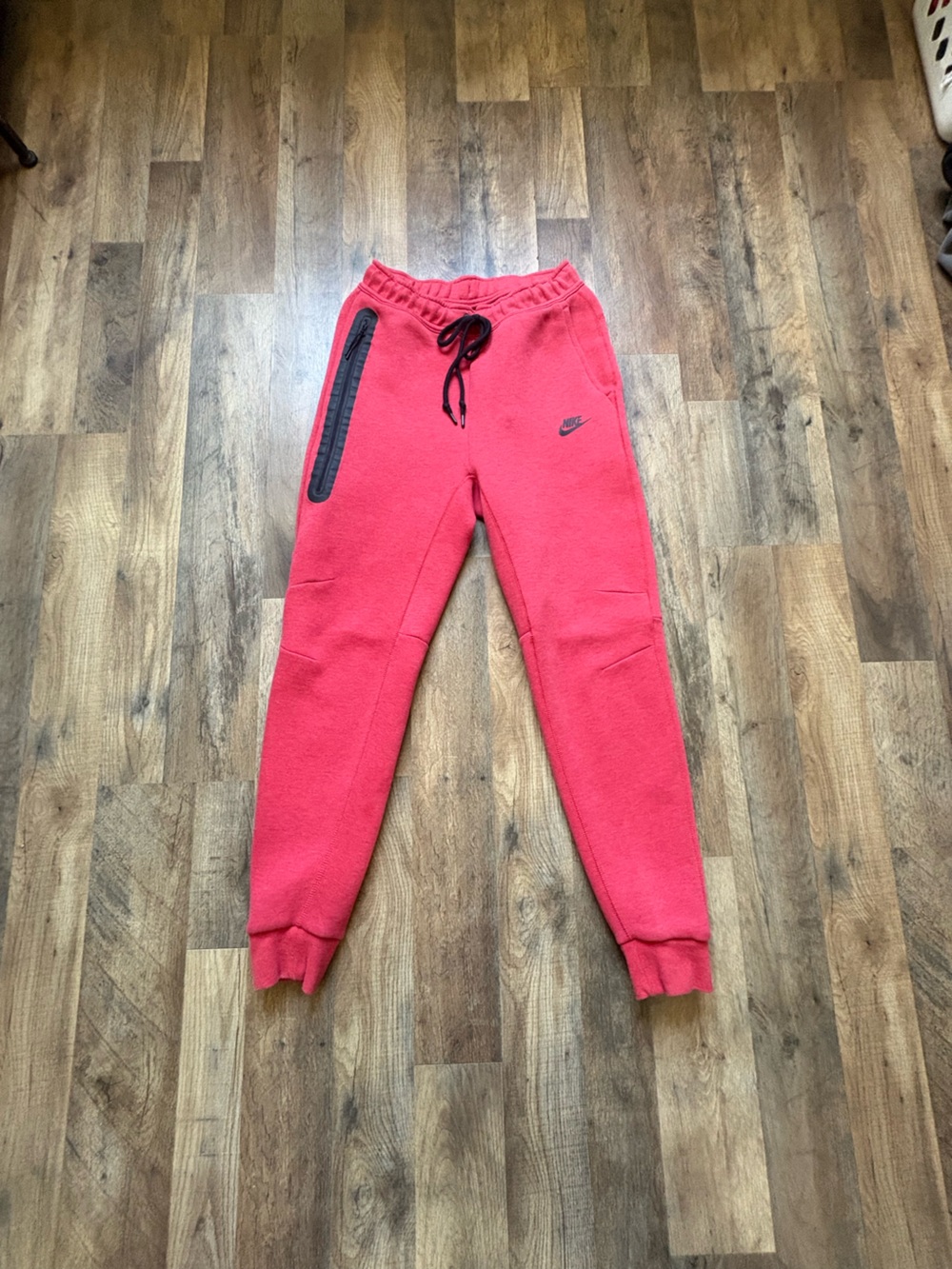 Nike Kids Bright Red Fleece Joggers with Zip Pocket